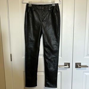 Chico’s Black faux leather pants, size 2R